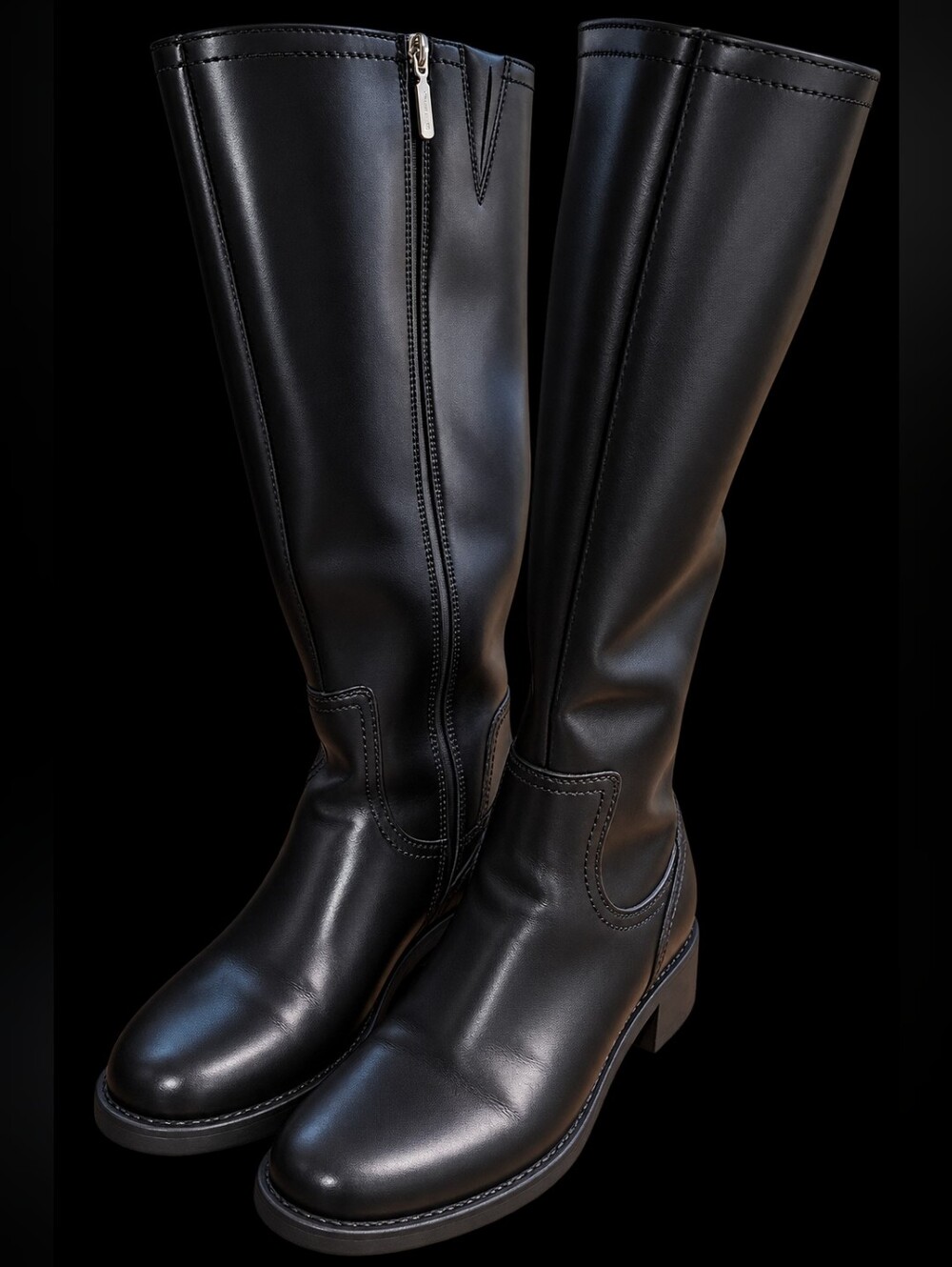 Blondo Classic Tall Zipper Boots - Black Women’s Riding Style 9.5 Faux Leather